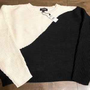 Express Black and White Sweater, size L. Extremely hard to find
